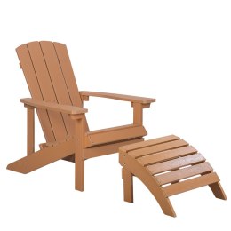  Krzesło Ogrodowe Z Podnóżkiem Jasne Drewno Adirondack Lumarko!