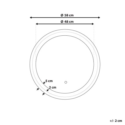  Okrągłe Lustro Ścienne Led Ø 58 Cm Brinay