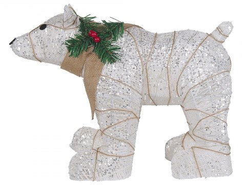  Dekoracja ogrodowa LED niedźwiedź 34 cm biały SIVULA