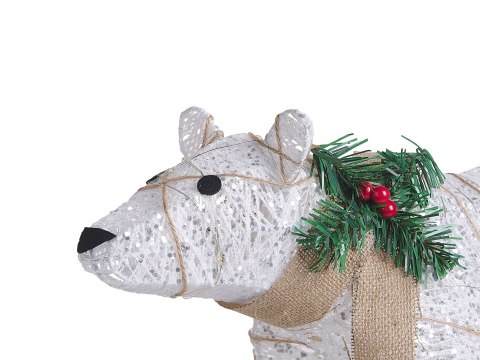 Dekoracja ogrodowa LED niedźwiedź 34 cm biały SIVULA