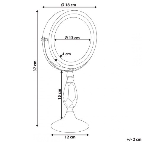  Lusterko kosmetyczne LED ø 18 cm srebrne MAURY