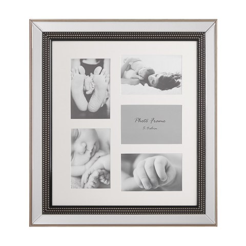  Multiramka na 5 zdjęć lustrzana srebrna DALABA