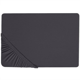  Bawełniane Prześcieradło Z Gumką 200 X 200 Cm Czarne Hofuf