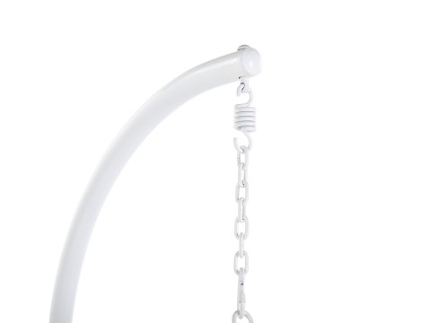  Fotel wiszący ze stojakiem z technorattanu biały ALBA