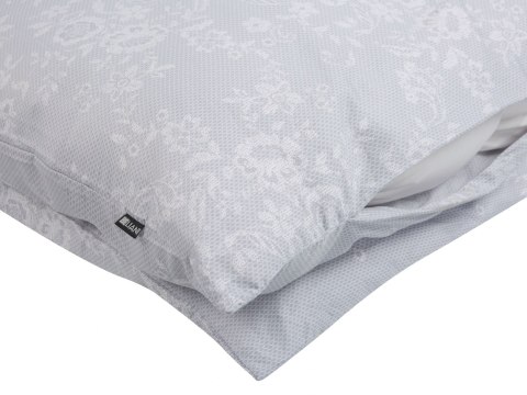  Komplet pościeli bawełnianej satynowej w kwiaty 220 x 240 cm szary MORNINGSIDE