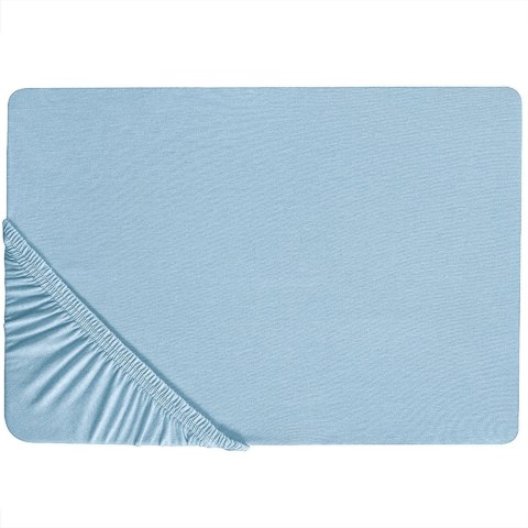  Bawełniane prześcieradło z gumką 160 x 200 cm niebieskie HOFUF