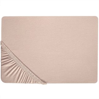  Bawełniane Prześcieradło Z Gumką 90 X 200 Cm Beżowe Hofuf