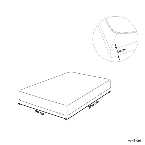  Bawełniane prześcieradło z gumką 90 x 200 cm beżowe HOFUF