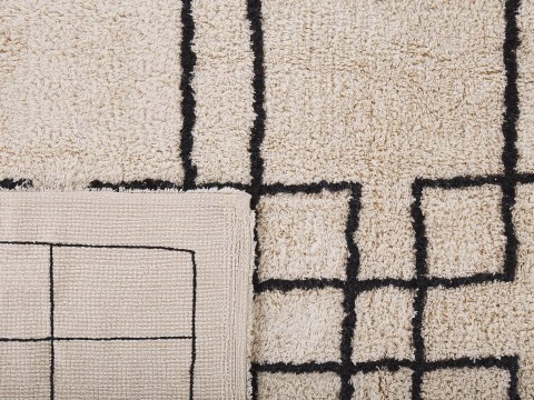  Dywan Bawełniany 80 X 150 Cm Beżowy Turhal