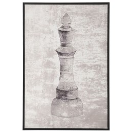  Obraz na płótnie w ramie szachy 63 x 93 cm szary BUDRIO Lumarko!