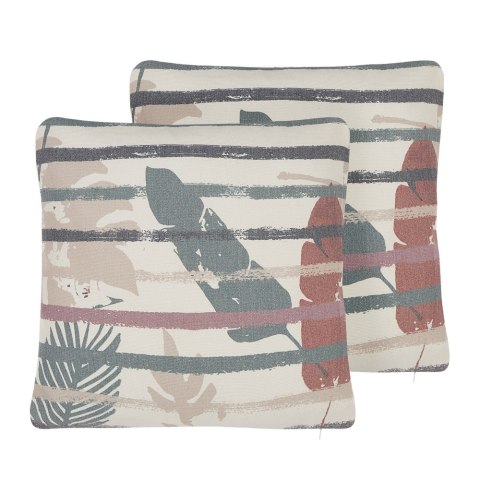  2 poduszki dekoracyjne w paski 45 x 45 cm wielokolorowe BIDENS