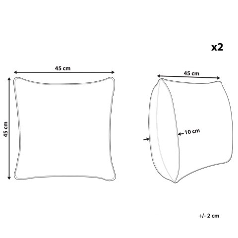  2 poduszki dekoracyjne w paski 45 x 45 cm wielokolorowe BIDENS