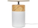  Lampa stołowa ceramiczna biała z jasnym drewnem ALZEYA Lumarko!