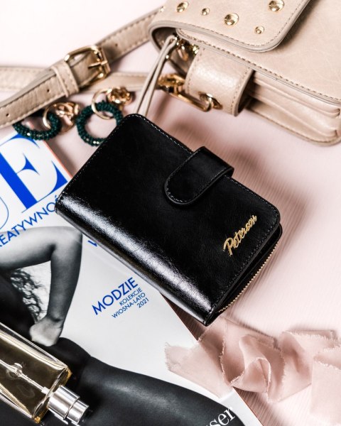  Skórzany Portfel Damski Na Zatrzask !