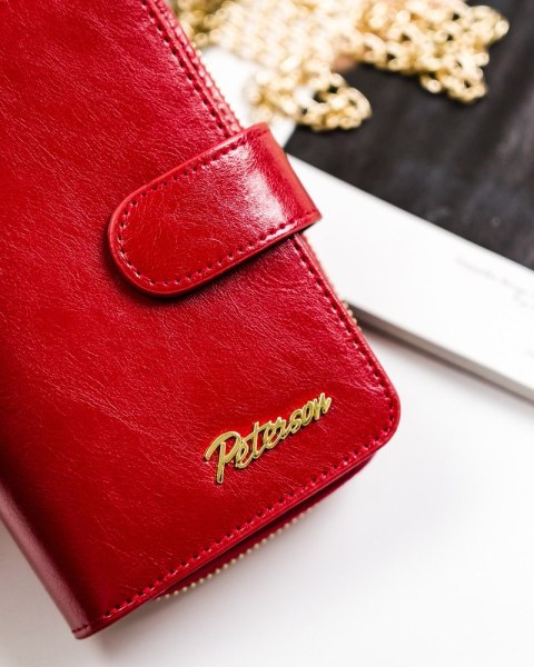 Skórzany portfel damski na zatrzask — Peterson