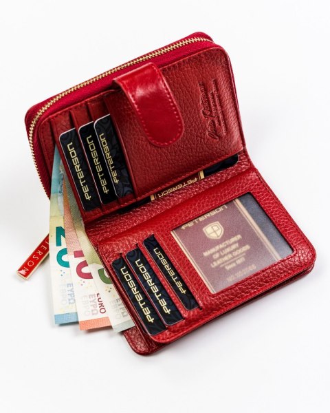 Skórzany portfel damski na zatrzask — Peterson