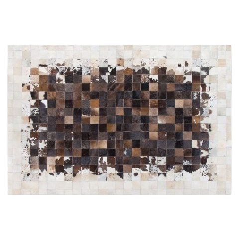  Dywan patchwork skórzany 140 x 200 cm brązowo-beżowy OKCULU Lumarko!