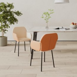  Krzesła stołowe, 2 szt., kremowe, tkanina i sztuczna skóra Lumarko!