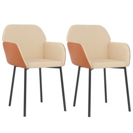  Krzesła stołowe, 2 szt., kremowe, tkanina i sztuczna skóra Lumarko!