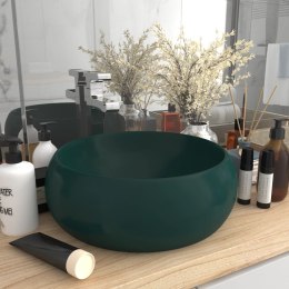  Luksusowa, okrągła umywalka, matowa zieleń, 40x15 cm, ceramika Lumarko!