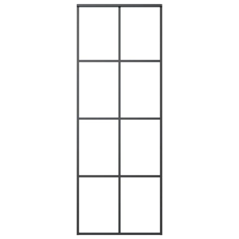  Drzwi przesuwne, czarne, 76x205 cm, szkło ESG i aluminium Lumarko!