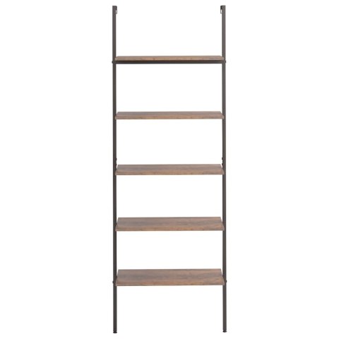  Regał drabina z 5 półkami, ciemnobrązowo-czarny, 64x35x185 cm Lumarko!
