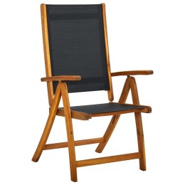  Składane krzesła ogrodowe, 6 szt., drewno akacjowe i textilene Lumarko!