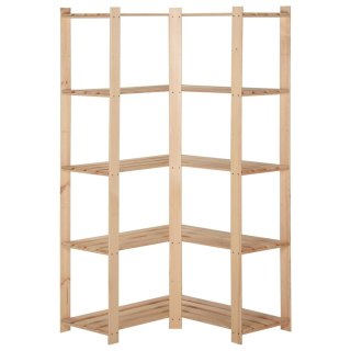  Regał narożny z 5 półkami, 82,5x82,5x170 cm, lita sosna Lumarko!