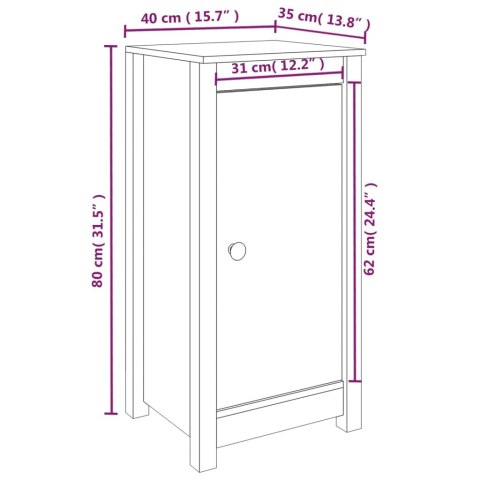 VidaXL Szafki, 2 szt., czarne, 39x35x80 cm, lite drewno sosnowe