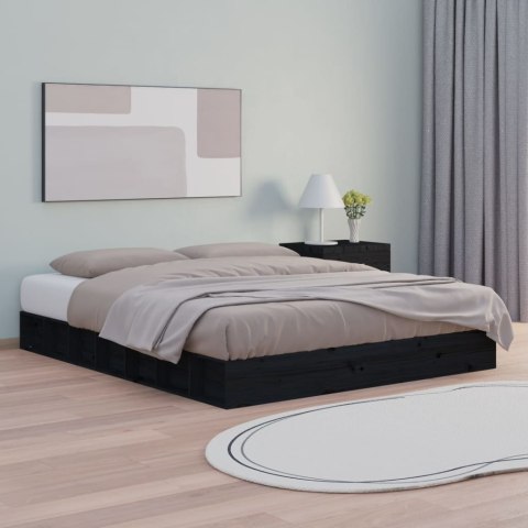  Rama łóżka, czarna, 120 x 200 cm, lite drewno Lumarko!