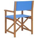  Krzesła reżyserskie, 2 szt., lite drewno tekowe, niebieskie Lumarko!