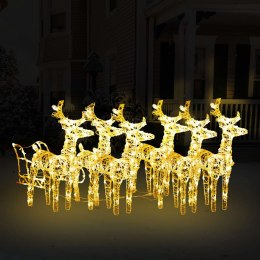  Dekoracja świąteczna - renifery z saniami, 320 LED, akrylowa Lumarko!