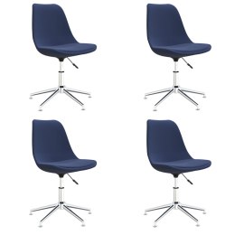  Obrotowe krzesła stołowe, 4 szt., niebieskie, obite tkaniną Lumarko!