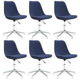  Obrotowe krzesła stołowe, 6 szt., niebieskie, obite tkaniną Lumarko!