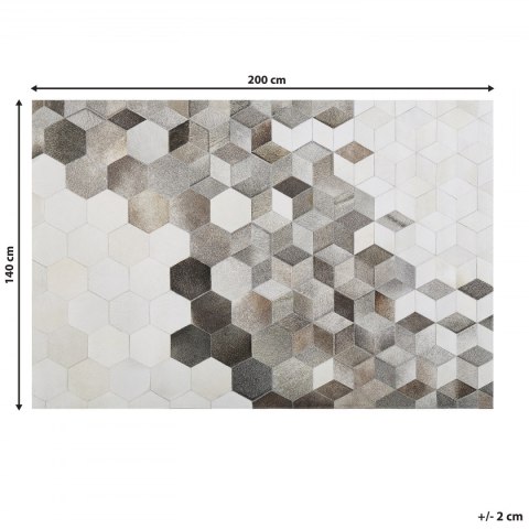  Dywan patchwork skórzany 140 x 200 cm szary SASON