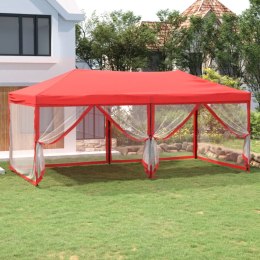  Składany namiot imprezowy ze ściankami, czerwony, 3x6 m Lumarko!