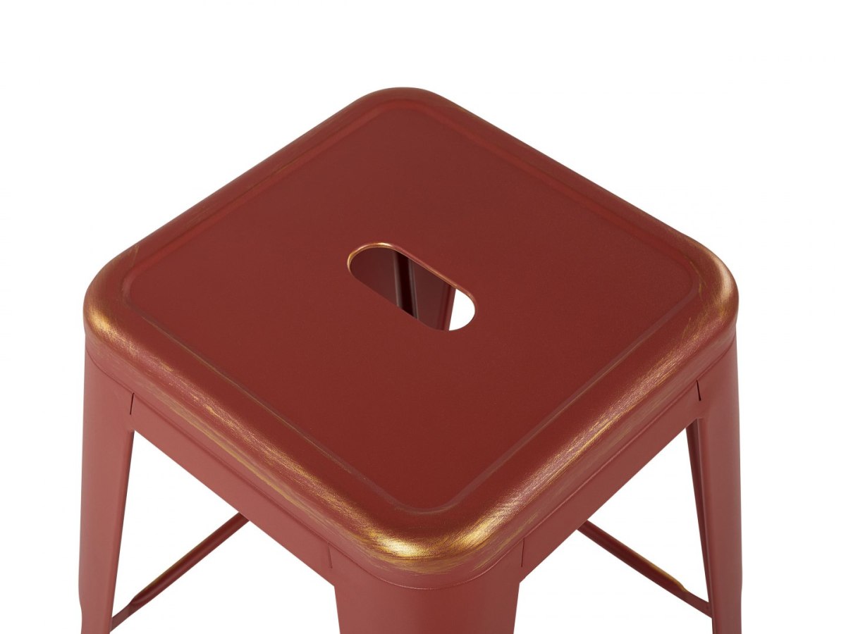 Lumarko Zestaw 2 stołków barowych metalowych 76 cm czerwono-złoty CABRILLO!