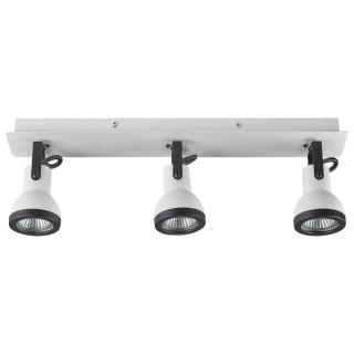  Lampa sufitowa 3-punktowa prostokątna metalowa biała z czarnym BARO