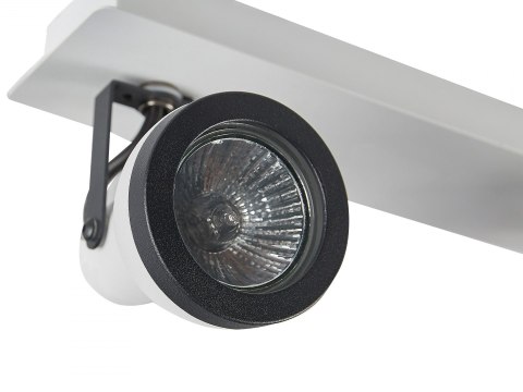  Lampa Sufitowa 3-punktowa Prostokątna Metalowa Biała Z Czarnym Baro