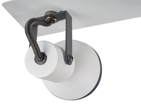  Lampa Sufitowa 3-punktowa Prostokątna Metalowa Biała Z Czarnym Baro