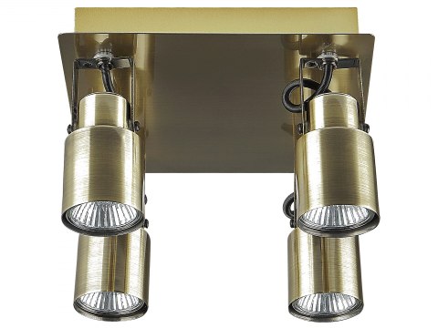  Lampa Sufitowa 4-punktowa Metalowa Mosiężna Bonte