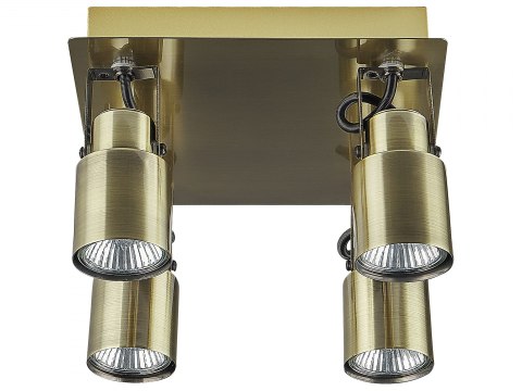  Lampa Sufitowa 4-punktowa Metalowa Mosiężna Bonte