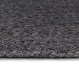  Ręcznie robiony dywan z juty, okrągły, 180 cm, ciemnoszary Lumarko!