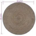  Ręcznie robiony dywan z juty, okrągły, 180 cm, szary Lumarko!
