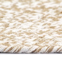  Ręcznie wykonany dywanik, juta, biało-brązowy, 210 cm Lumarko!