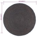 Ręcznie robiony dywan z juty, okrągły, 210 cm, ciemnoszary Lumarko!