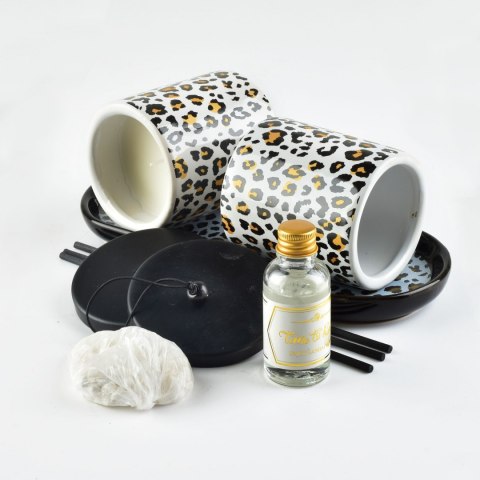 Dyfuzor zapachowy+świeca 23x9xH9cm PANTERA Lumarko!