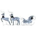  Dekoracja świąteczna - renifery z saniami, 100 białych LED Lumarko!