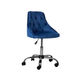  Krzesło Biurowe Regulowane Welurowe Niebieskie Parrish Lumarko!