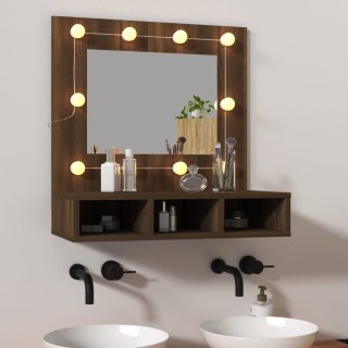  Szafka z lustrem i LED, brązowy dąb, 60x31,5x62 cm Lumarko!